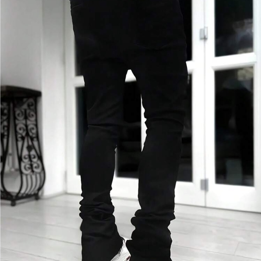 Men's Slim Straight Black Jeans
